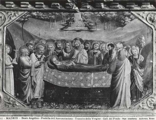 Anderson — Madrid - Beato Angelico - Predella dell'Annunziazione: Transito della Vergine - Gall. del Prado — particolare